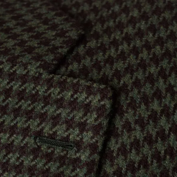 Cesare Attolini Jacket "Houndstooth" Made Of Pure Merino Wool By Fox Brother'S - Pure