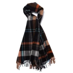 Joshua Ellis X Mj: Pure Scottish Cashmere Ripple Check Stole Scarf