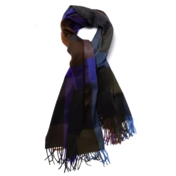 Joshua Ellis X Mj: Pure Scottish Cashmere Ripple Check Stole Scarf