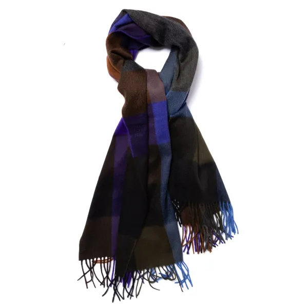 Joshua Ellis X Mj: Pure Scottish Cashmere Ripple Check Stole Scarf