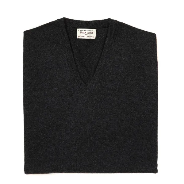 William Lockie Jumper "Oxton Vee" Made From Fine Scottish 1 Ply Cashmere