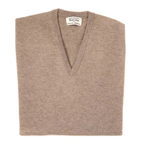 William Lockie Jumper "Oxton Vee" Made From Fine Scottish 1 Ply Cashmere