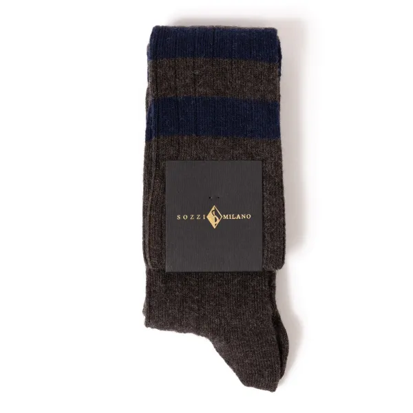 Sozzi Knee Sock "College Stripe" Made Of A Cashmere Mix