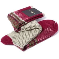 Sozzi Knee Sock "Fairisle Stars" From A Cashmere Blend