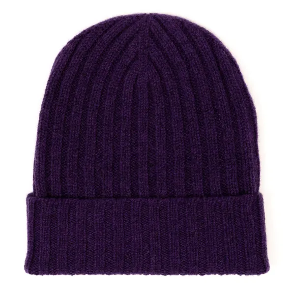 William Lockie Knitted Hat "Ribbed Hat" Made Of Pure Lambswool - 4 Ply