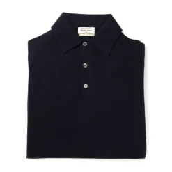William Lockie Knitted Polo "Devon" In Finest 14 Micron Merino Wool From Loro Piana