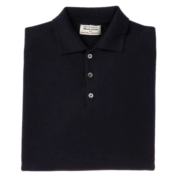 William Lockie Knitted Polo "Oxton Sportshirt" Made Of Fine Scottish 1-Ply Cashmere