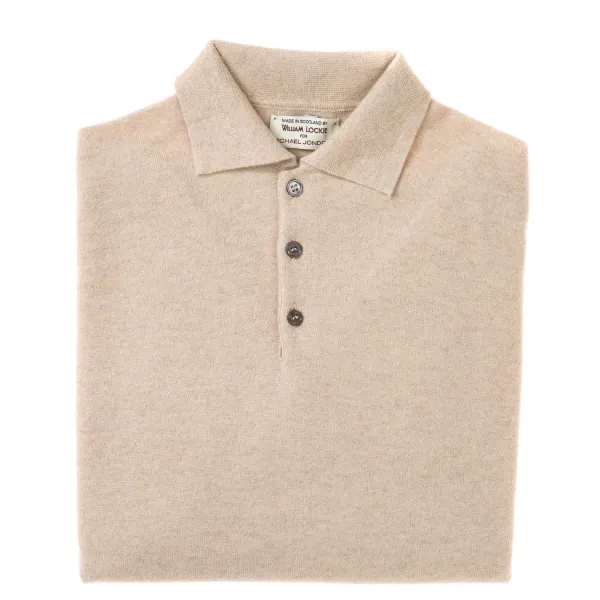 William Lockie Knitted Polo "Oxton Sportshirt" Made Of Fine Scottish 1-Ply Cashmere