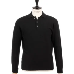 William Lockie Knitted Polo "Oxton Sportshirt" In Fine Scottish 1 Ply Cashmere
