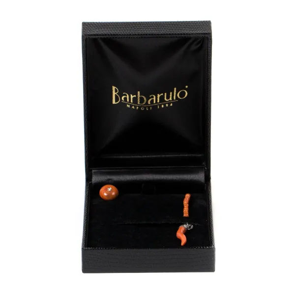 Barbarulo Napoli Knopflochkette "Coral Button Diamond"" Aus Koralle - Handarbeit