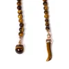 Barbarulo Napoli Lapel Chain "Tiger'S Eye Ball" Made Of Plated Rose Gold - Purely Handc