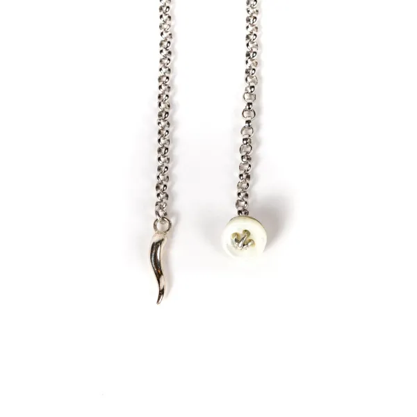 Barbarulo Napoli Lapel Chain "Zappa Di Gallina" Made Of Sterling Silver - Purely Handcrafted