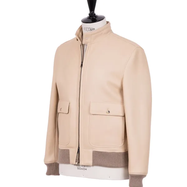 Rifugio Leather Jacket "New Luxury Bomber" From Grown Lambskin - Handmade