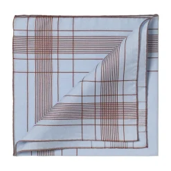 Simonnot-Godard Light Blue Patterned Cotton Handkerchief