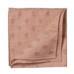 Simonnot-Godard Light Brown Patterned Cotton Pocket Square