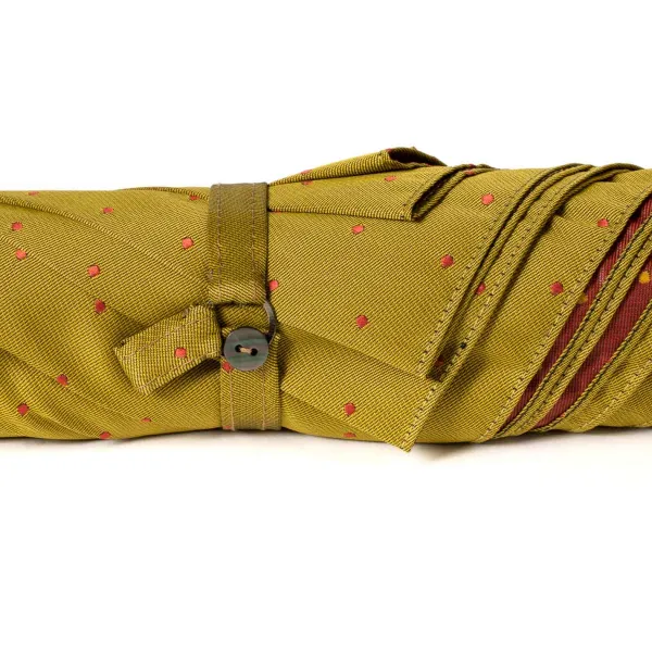 Maglia Light Green Umbrella With Light Pink Dots And Handle Made Of Chestnut Wood
