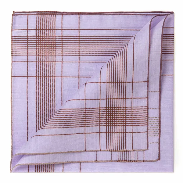 Simonnot-Godard Lilac Patterned Handkerchief "Harlan" Made Of Cotton