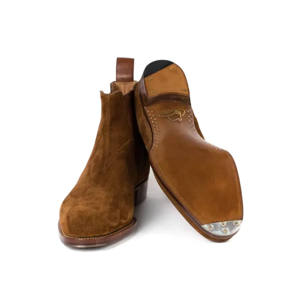Saint Crispin's Limited Edition: Boot "Urban Rodeo" Made Of Tobacco Brown Suede Leathe