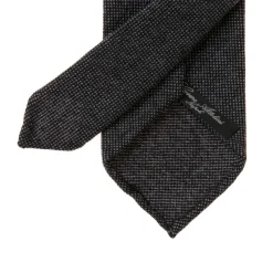 Cesare Attolini Limited Edition: Dunkelgrau Melangierte Krawatte Aus Reiner Wolle - Ha
