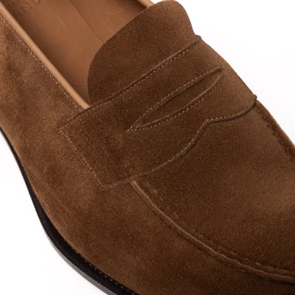 Edward Green Limited Edition: Penny Loafer "Unlined Harrow" In Italian Calf Suede -