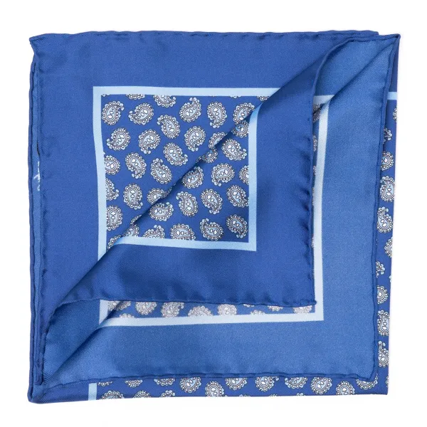 Cesare Attolini Limited Edition: Pure Silk Pocket Square "Paisley Danzante" - Handroll