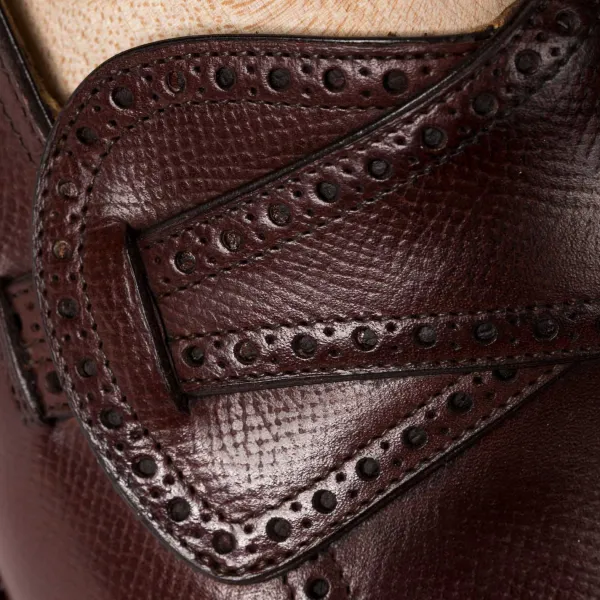 Saint Crispin's Loafer "Butterfly" Made Of Brown Grained Calfskin - Purely Handcrafted