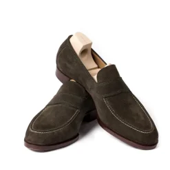 Saint Crispin's Loafer "Classic" Made Of Fango-Colored Suede - Purely Handcrafted