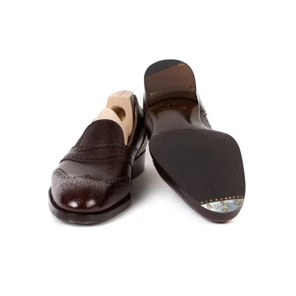 Saint Crispin's Loafer "Scotsman" Aus Dunkelbraunem Kalbsleder "Russian Calf" - Reine