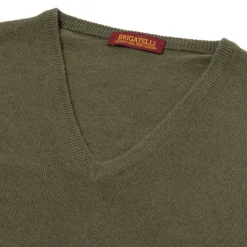 Brigatelli dal 1922 Merino Wool And Cashmere V Sweater - 1 Ply Cashmere Blend
