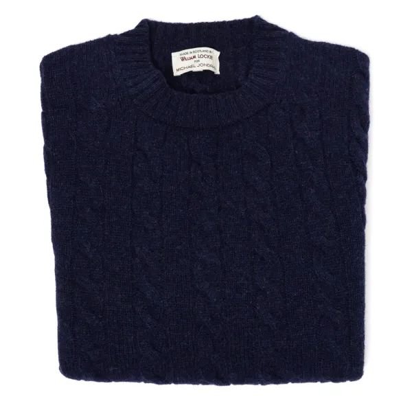 William Lockie Mj Exclusive: Sweater "Crew Cable-Rib" Made Of Pure Geelong