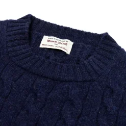 William Lockie Mj Exclusive: Sweater "Crew Cable-Rib" Made Of Pure Geelong