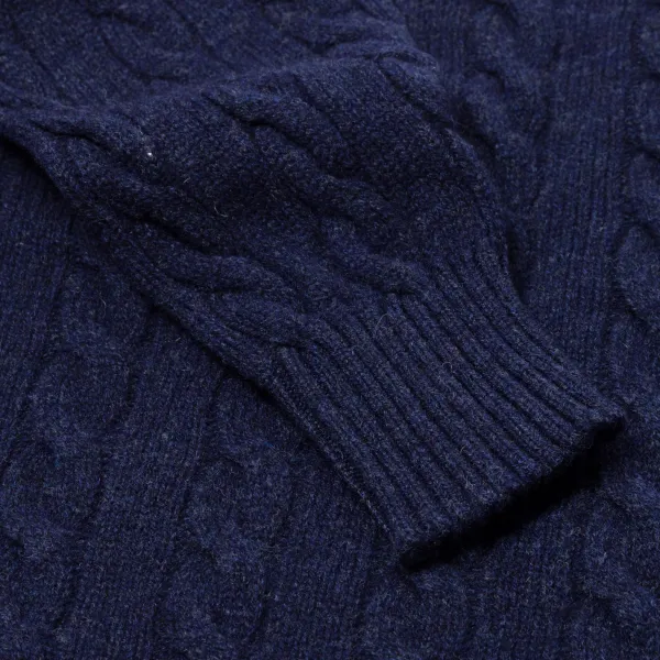 William Lockie Mj Exclusive: Sweater "Crew Cable-Rib" Made Of Pure Geelong