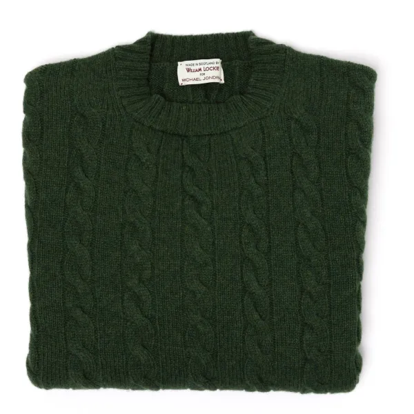 William Lockie Mj Exclusive: Sweater "Crew Cable-Rib" Made Of Pure Geelong