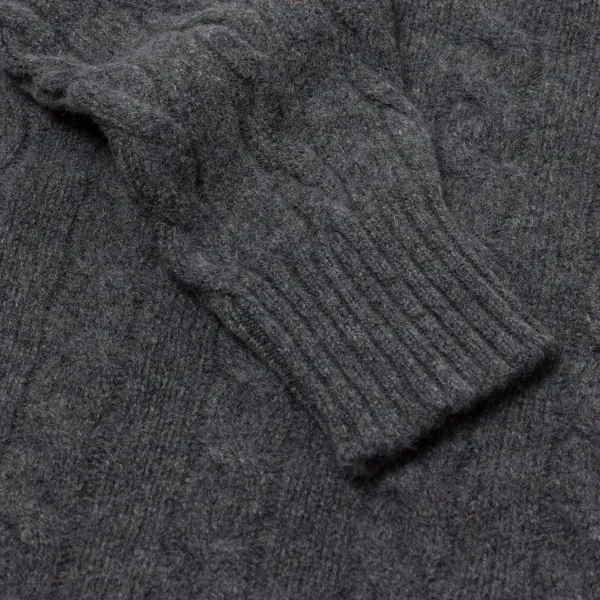 William Lockie Mj Exclusive: Sweater "Crew Cable-Rib" Made Of Pure Geelong