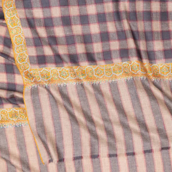 Yaser Shaw Mj Scarf "Amritsar" Made Of Finest Hand Embroidered Pashmina Cashmere