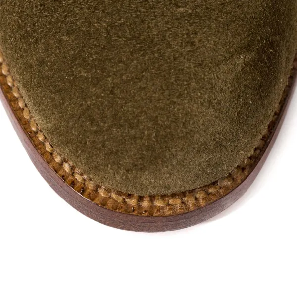 Saint Crispin's Monk "Classic" Made Of Olive Green Suede - Purely Handcrafted