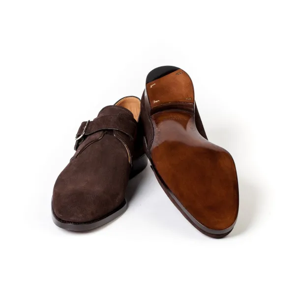 Saint Crispin's Monk Made Of Dark Brown Suede "Hunting"