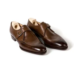 Saint Crispin's Monk "Split Toe Apron" Made Of Brown Calfskin - Hand-Colored