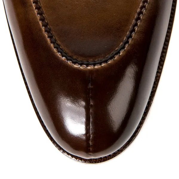 Saint Crispin's Monk "Split Toe Apron" Made Of Brown Calfskin - Hand-Colored