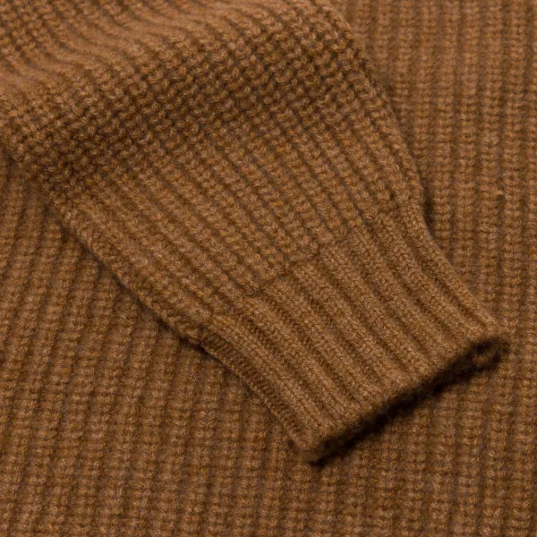 William Lockie Nougat Brown Sweater "Joss Earl" Made Of Pure Lambswool - 8