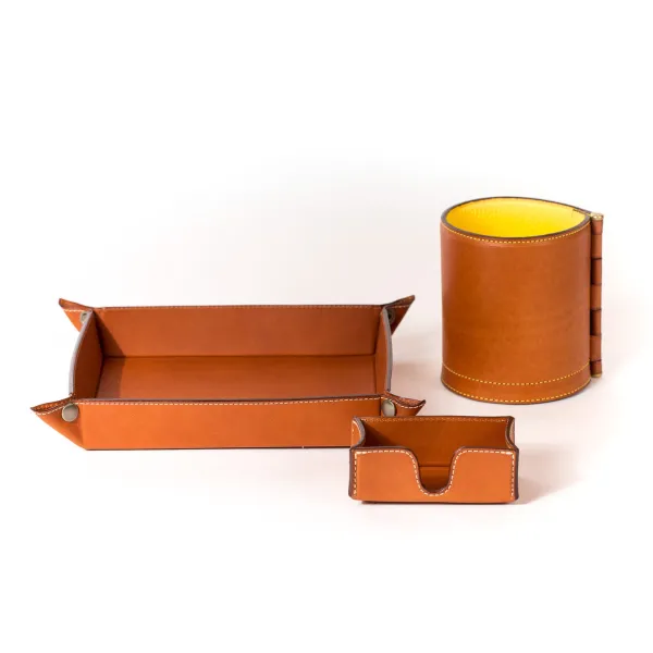 Felisi Office Organizer "Pen Tube" From Saddle Leather - Handcrafted