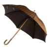 Maglia Olive-Colored Striped Umbrella With Wooden Handle