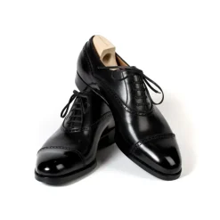 Saint Crispin's Oxford "Pedder" Made Of Black Calfskin - Purely Handcrafted