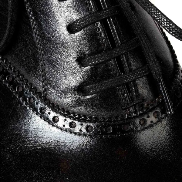 Saint Crispin's Oxford "Pedder" Made Of Black Calfskin - Purely Handcrafted