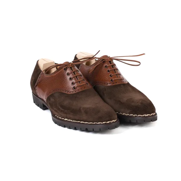 Saint Crispin's Oxford "Saddle" Aus Dunkelbraunem Rauheder - Reine Handarbeit