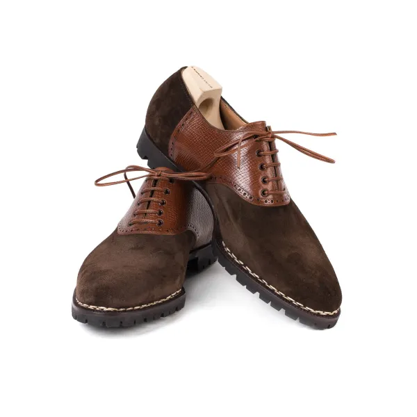 Saint Crispin's Oxford "Saddle" Aus Dunkelbraunem Rauheder - Reine Handarbeit