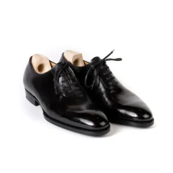 Saint Crispin's Oxford "Seamless" Made Of Black Hand-Crafted Calfskin - Purely Handcra