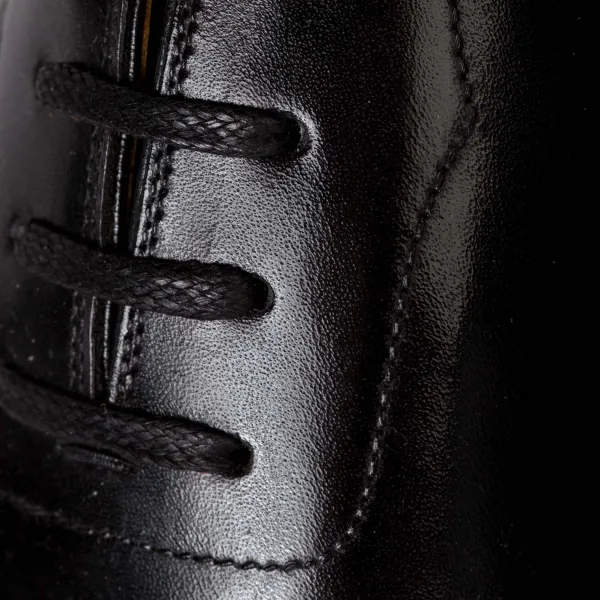Saint Crispin's Oxford "Seamless" Made Of Black Hand-Crafted Calfskin - Purely Handcra