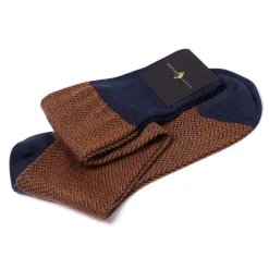Sozzi Patterned Knee Sock "Herringbone Pattern" From Merino Wool