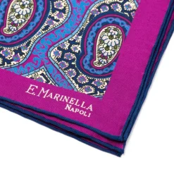 E. Marinella Patterned Pochette In Pure English Silk - Handrolled